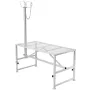 Goat & Sheep Stand, 47x23 inch Livestock Stand, Metal Livestock Milking and Shearing Stand 21" to 33" Adjustable Height, with He