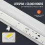 1270mm / 4FT LED Vapor Tight Light, 60W/50W/40W Selectable, 5000K Vapor Proof Light Fixture with 5400/6400/7400LM Adjustable, IP