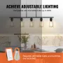 5-Light Kitchen Island Pendant Lights, 60W, Adjustable Dining Room Light Fixture with Clear Glass Lampshade 4 Rods 2 Metal Chain