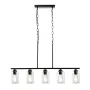 5-Light Kitchen Island Pendant Lights, 60W, Adjustable Dining Room Light Fixture with Clear Glass Lampshade 4 Rods 2 Metal Chain
