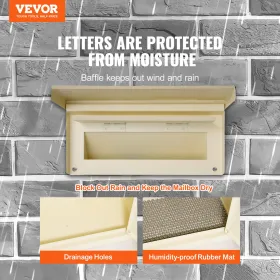 Gennem Wall Drop Box 12.5x6.3x16.9 "postkasse med kodelås beige
