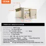 Gennem Wall Drop Box 12.5x6.3x16.9 "postkasse med kodelås beige