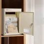 Gennem Wall Drop Box 12.5x6.3x16.9 "postkasse med kodelås beige