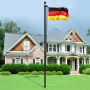 20FT Detachable Flagpole Kit, Heavy Duty Aluminum Alloy Flag Pole Kit in Ground for Outdoor, 3 Display Modes Flagpole with Profe