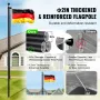 25FT Detachable Flagpole Kit, Heavy Duty Aluminum Alloy Flag Pole Kit in Ground for Outdoor, 3 Display Modes Flagpole with Profe