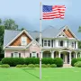 30FT Telescopic Flagpole Kit, Heavy Duty Aluminum Alloy Flag Pole Kit in Ground for Outside, 3 Display Modes Flagpole with Profe