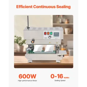 Continuous Bag Band Sealing Machine Vertical Band Sealer Stainless Steel