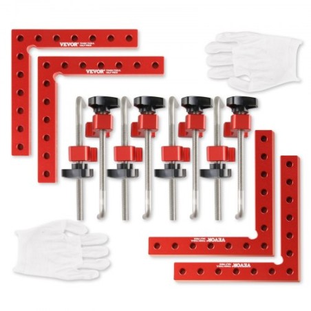 90 Degree Positioning Squares, 5.5" x 5.5" Right Angle Clamps for Woodworking, Aluminum Alloy Corner Clamping Squares for Boxes