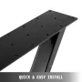 Metal Table Legs Set of 2 Dining Table Legs Black Desk Legs 28”, Height 20” Width Bench Legs Coffee Table Legs 1763lbs Load Capa