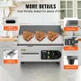 Commercial Electric Griddle, 2000W Countertop Flat Top Grill, 122℉-572 ℉ Adjustable Temp, 14.17 x 11.81 x 0.39in Stainless Steel