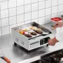 Commercial Electric Griddle, 2000W Countertop Flat Top Grill, 122℉-572 ℉ Adjustable Temp, 14.17 x 11.81 x 0.39in Stainless Steel