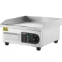 Commercial Electric Griddle, 2000W Countertop Flat Top Grill, 122℉-572 ℉ Adjustable Temp, 14.17 x 11.81 x 0.39in Stainless Steel