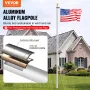 25FT Detachable Flagpole Kit, Heavy Duty Aluminum Alloy Flag Pole Kit in Ground for Outdoor, 3 Display Modes Flagpole with Profe