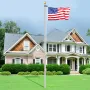 25FT Detachable Flagpole Kit, Heavy Duty Aluminum Alloy Flag Pole Kit in Ground for Outdoor, 3 Display Modes Flagpole with Profe