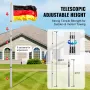 25FT Telescopic Flagpole Kit, Heavy Duty Aluminum Alloy Flag Pole Kit in Ground for Outside, 3 Display Modes Flagpole with Profe