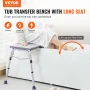 Tub Transfer Bench for Bathtub, Adjustable Shower Seats for Adults, Lightweight Shower Bench for Elderly and Disabled, Non-Slip 
