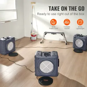 Portable Ventilator, 304.8mm Heavy Duty Cylinder Fan with 10m Duct Hose, 365W Strong Shop Exhaust Blower 2574CFM, Industrial