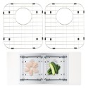 Sink Protector Grid 2PCS, 13.3"x11.6" Stainless Steel Sink Grates, Rear Drain Sink Grates with R50 Corner Radius, Large Sink