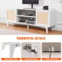 Rattan TV Stand 191cm TV Boho TV Cabinet White TV Cabinet