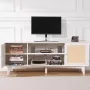Rattan TV Stand 191cm TV Boho TV Cabinet White TV Cabinet