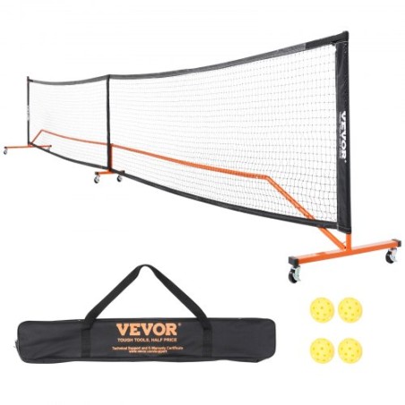 Pickleball Net Set, 22FT Regulation Size Portable Pickleball System with Carrying Bag, Balls, and Wheels, Weather Resistant