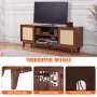 Rattan TV Stand 191cm TV Boho TV Cabinet TV Cabinet Walnut