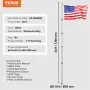 25FT Telescopic Flagpole Kit, Heavy Duty Aluminum Alloy Flag Pole Kit in Ground for Outside, 3 Display Modes Flagpole with Profe