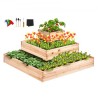 Raised Garden Bed, 3.7 x 3.7 x 1.7 ft Wooden Planter Box, Outdoor Planting Boxes with Open Base, for Growing