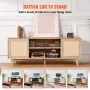 Rattan-TV-StÃ¤nder 191cm Fernseher Boho-TV-Schrank Fernsehschrank Eiche