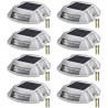 ay Lights, Solar Driveway Lights 8-Pack, Dock lights with Switch, in White