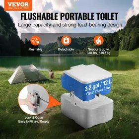 Bærbar toiletskylle rejsecamping 5,3 gal kommode potty med bærepose