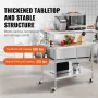 Stainless Steel Work Table 30 x 48 x 38 Inch, with 4 Wheels, 3 Adjustable Height Levels, Heavy Duty Food Prep Worktable for Comm