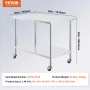 Arbejdsbord i rustfrit stål Kammerciel prep Tabel 30x48 tommer