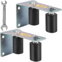 Gate Roller Guide 3 "Black Nylon Zink Painted Sliding with L-Shape Bracket and Justerable Bolts Support Assembly-2 Pack