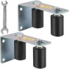 Gate Roller Guide 3 "Black Nylon Zink Painted Sliding with L-Shape Bracket and Justerable Bolts Support Assembly-2 Pack