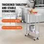 Stainless Steel Work Table 30 x 12 x 38 Inch, with 4 Wheels, 3 Adjustable Height Levels, Heavy Duty Food Prep Worktable for Comm