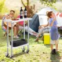 Stainless Steel Work Table 30 x 12 x 38 Inch, with 4 Wheels, 3 Adjustable Height Levels, Heavy Duty Food Prep Worktable for Comm