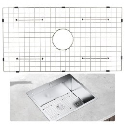 Sink Protector Grid, 28.5"x15.6" Stainless Steel Sink Grates, Centered Drain Sink Grates with R20 Corner Radius, Large Sink