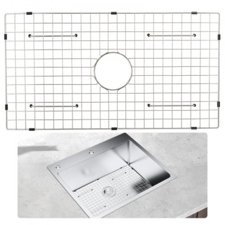 Sink Protector Grid, 28.5 "X15.6" Rustfrit stål synke rist, centreret dræn synke rist med R20 hjørne radius, stor vask