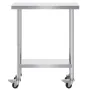 Arbejdsbord til rustfrit stål Kammerciel prep Tabel 30x12