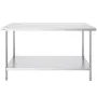 Stainless Steel Prep Table, 30 x 60 x 34 Inch, Heavy Duty Metal Worktable with 3 Adjustable Height Levels, Commercial Workstatio