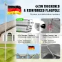 20FT Detachable Flagpole Kit, Heavy Duty Aluminum Alloy Flag Pole Kit in Ground for Outdoor, 3 Display Modes Flagpole with Profe