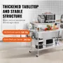 Stainless Steel Work Table 30 x 60 x 38 Inch, with 4 Wheels, 3 Adjustable Height Levels, Heavy Duty Food Prep Worktable for Comm