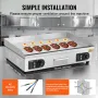 COMMERCIAL ELEKTRISK GRIDDLE 4400W bordplade halvflad top grill