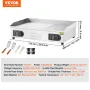 COMMERCIAL ELEKTRISK GRIDDLE 4400W bordplade halvflad top grill