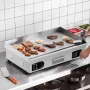 Commercial Electric Griddle, 4400W Countertop Half-Flat Top Grill, 122℉-572℉ Adjustable Temp, 28.74x15.75x0.39in Stainless Steel