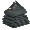 Dump Truck Mesh Tarp, 5 x 14 ft, PVC Coated Black Heavy Duty Cover with 5.5" 18oz Double Pocket, Brass Grommets, Reinforced