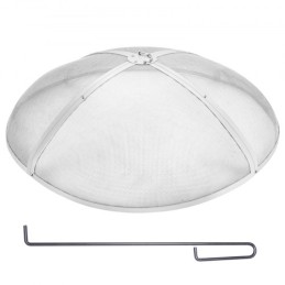 Fire Pit Spark Screen Round 40", Reinforced Heavy Duty Steel Metal Cover, Outdoor Firepit Lid, Easy-Opening Top Screen Covers