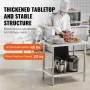 Rustfrit stål Arbejdspræparat Tabel Kommerciel WorkTable Food