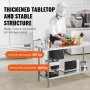Stainless Steel Prep Table, 24 x 60 x 34 Inch, Heavy Duty Metal Worktable with 3 Adjustable Height Levels, Commercial Workstatio